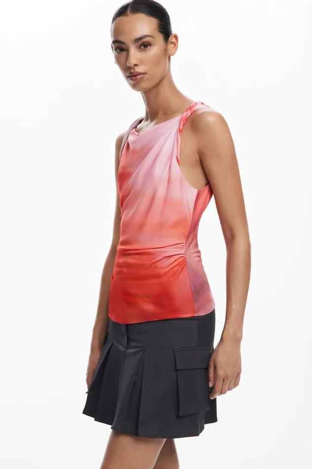 Shirts And Blouses Women Desigual Tiedye Tank Top Red