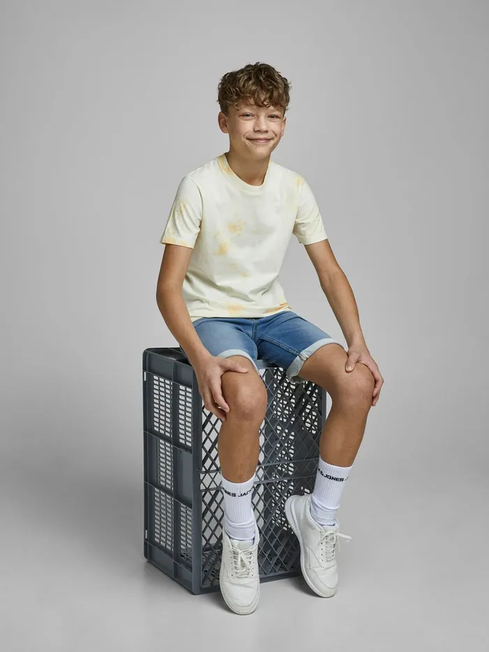 Shirts JACK and JONES Junior BOYS INDIGO KNIT DENIM SHORTS Blue Blue Denim Gift 4 You