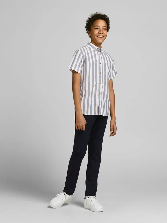 Shirts JACK and JONES Junior BOYS OXFORD SHORT SLEEVED SHIRT Blue Ensign Blue On Sale