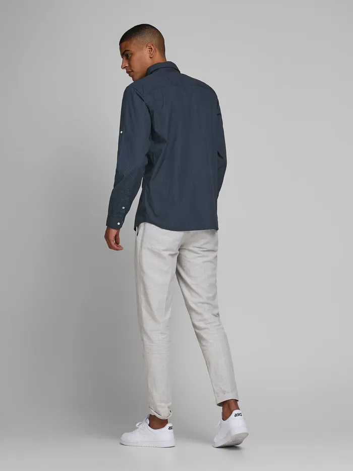 Shirts JACK and JONES Mens BUTTONDOWN LINEN SHIRT Blue Navy Blazer Gift 4 You