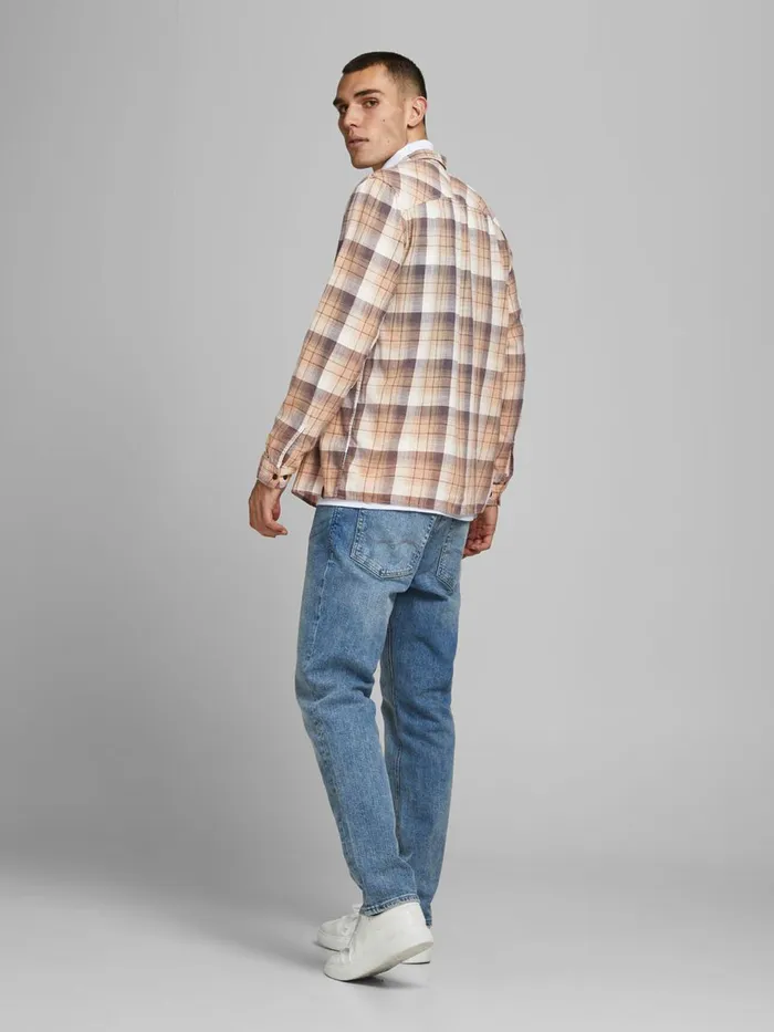 Shirts JACK and JONES Mens COMFORT FIT SHIRT Beige Crockery Gift Ideas