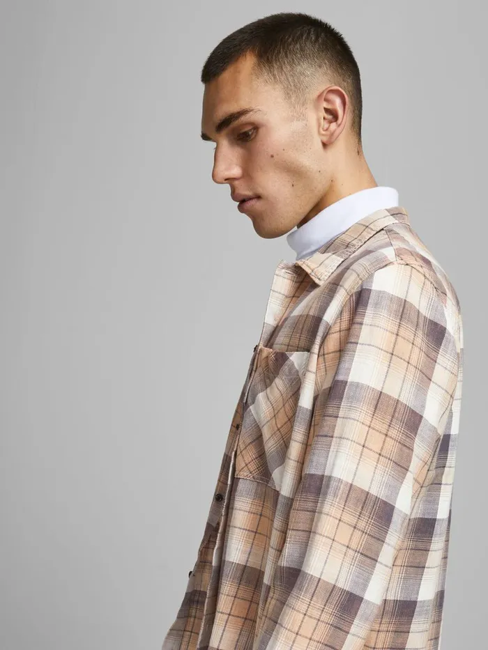 Shirts JACK and JONES Mens COMFORT FIT SHIRT Beige Crockery Gift Ideas