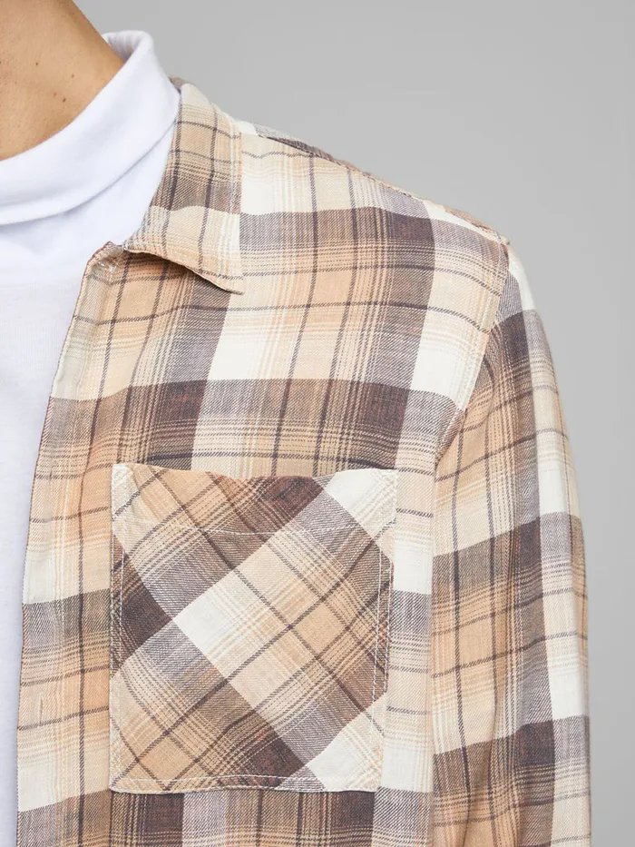 Shirts JACK and JONES Mens COMFORT FIT SHIRT Beige Crockery Gift Ideas