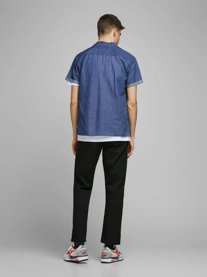 Shirts JACK and JONES Mens DENIM SHORT SLEEVED SHIRT Blue Medium Blue Denim Gift Ideas