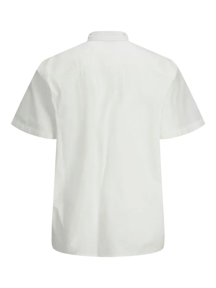 Shirts JACK and JONES Mens POPLIN PLUS SIZE SHORT SLEEVED SHIRT White Cloud Dancer Near Me