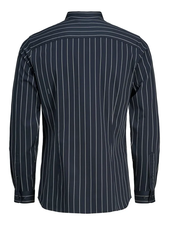 Shirts JACK and JONES Mens STRIPED FORMAL SHIRT Blue Navy Blazer Casaul
