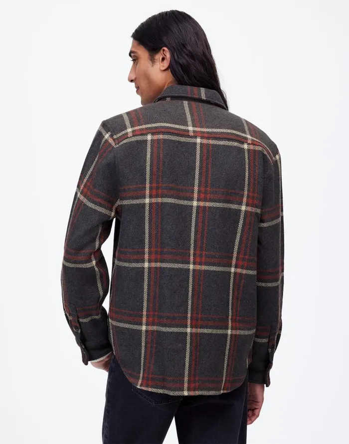 Shirts Men Madewell Brushed Easy ShirtJacket In Italian Fabric Cool Obsidian Heather