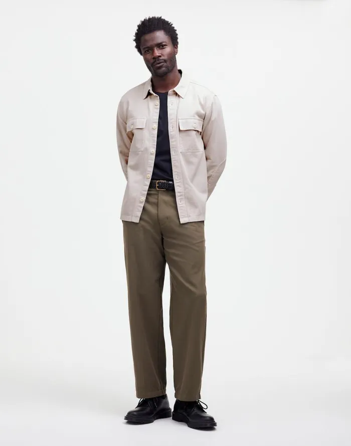 Shirts Men Madewell StraightHem Work Shirt In Garment Dye Vintage Linen
