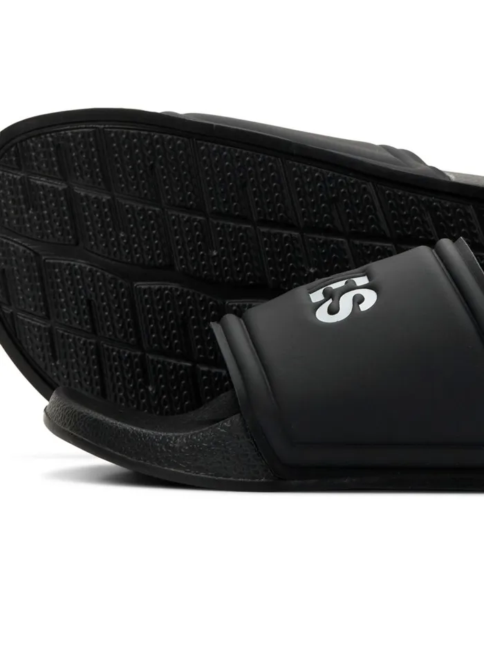 Shoes JACK and JONES Junior BOYS DEBOSSED LOGO POOL SLIDES Black Anthracite Near Me