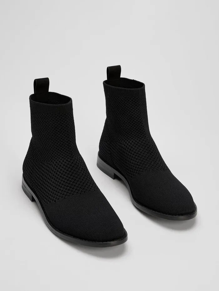 Shoes Women Eileen Fisher Jude Recycled Stretch Knit Bootie Black