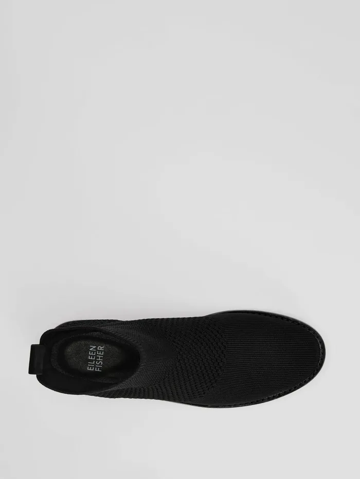 Shoes Women Eileen Fisher Jude Recycled Stretch Knit Bootie Black