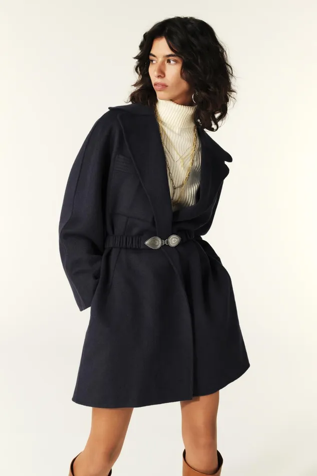 Short Coat Kara Blue Women Baandsh Jackets and Coats