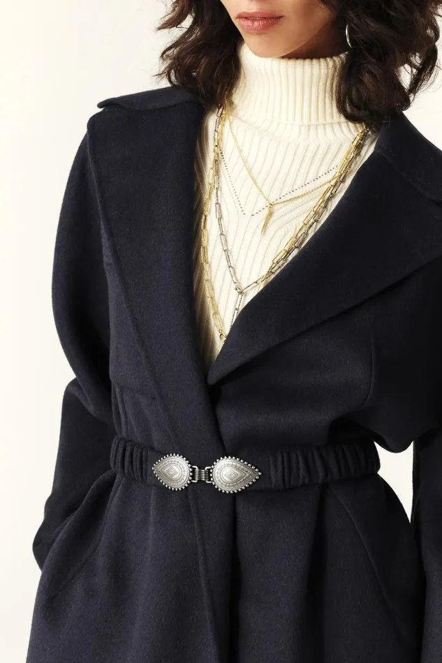 Short Coat Kara Blue Women Baandsh Jackets and Coats