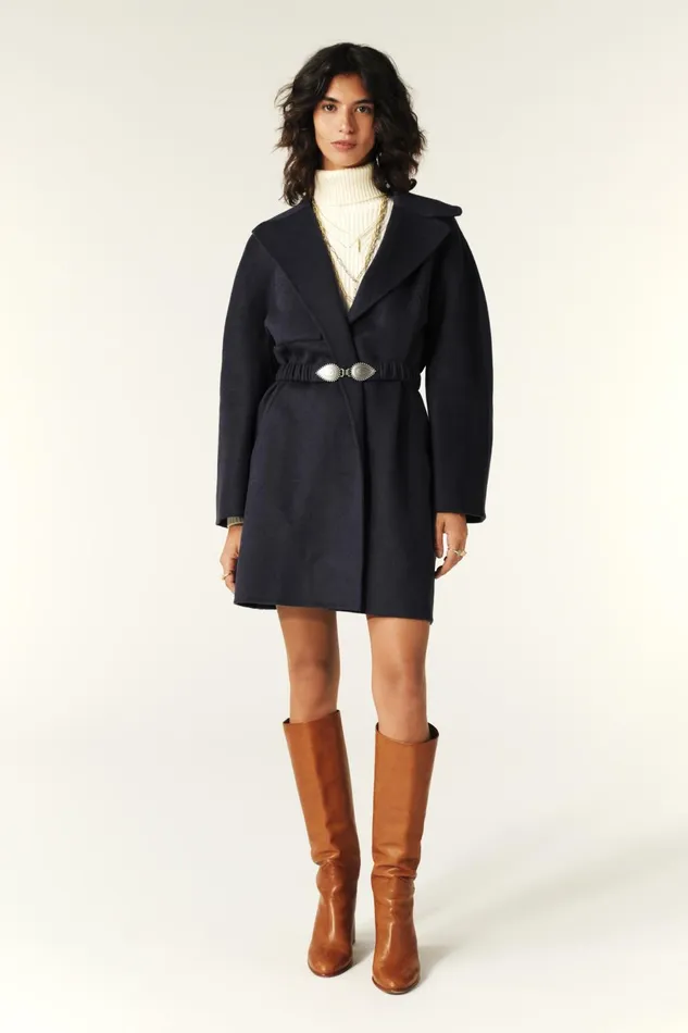 Short Coat Kara Blue Women Baandsh Jackets and Coats