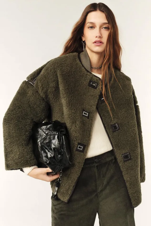 Short Coat Maury Green Women Baandsh Jackets and Coats