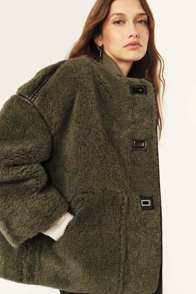 Short Coat Maury Green Women Baandsh Jackets and Coats