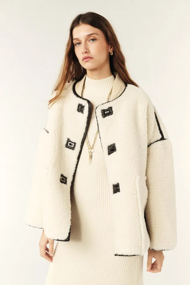 Short Coat Maury OffWhite Women Baandsh Jackets and Coats