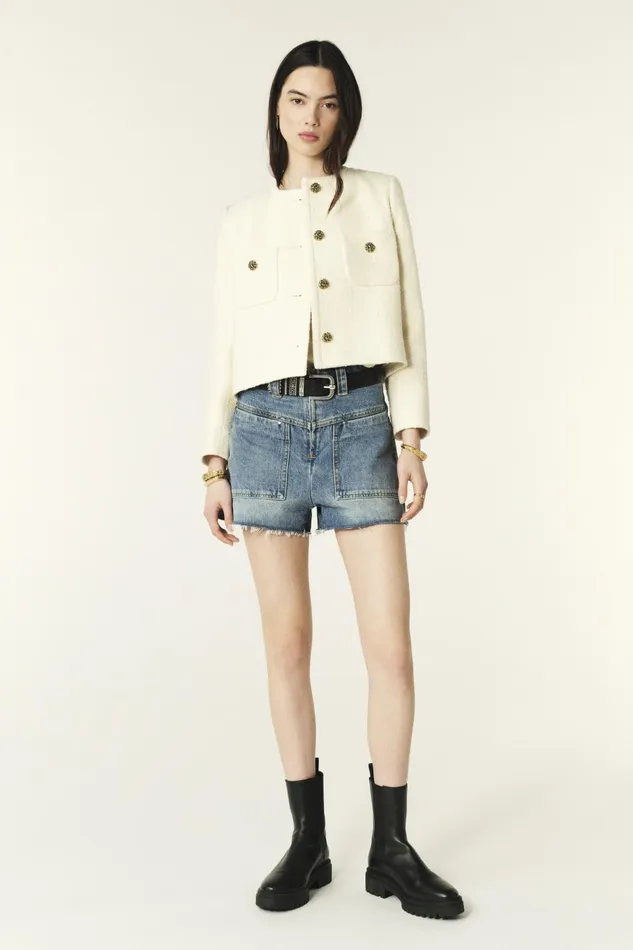Short David Blue Women Baandsh Skirts and Shorts