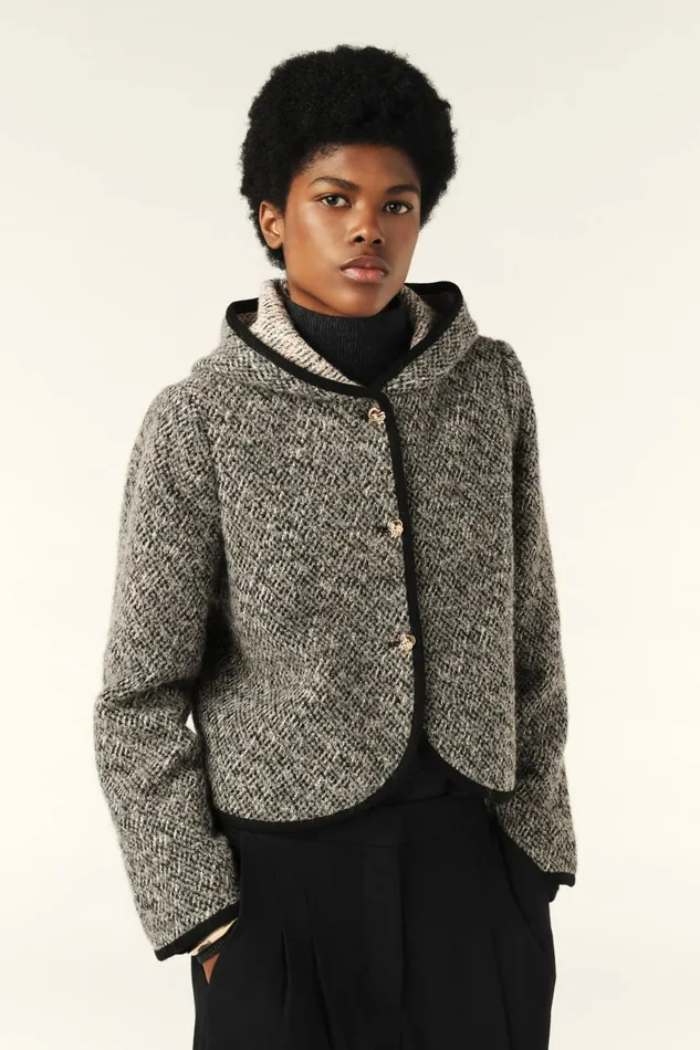 Short Jacket Loctave Gray Women Baandsh Jackets and Coats
