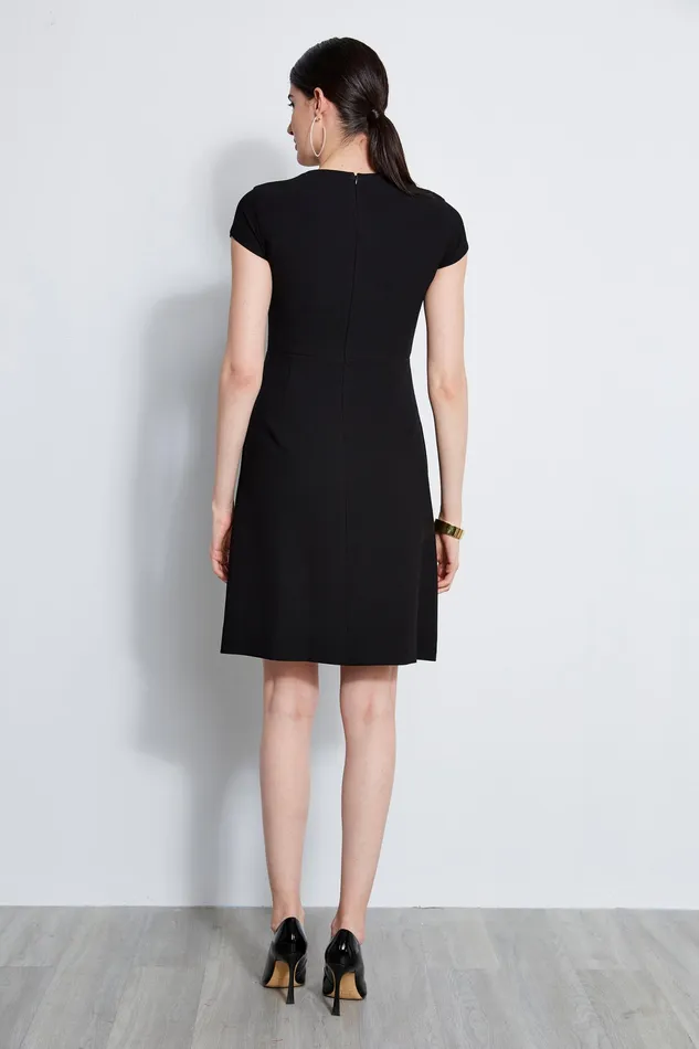 Short Sleeve Dresses Women Elie Tahari Geo Lace Inset Dress BLACK