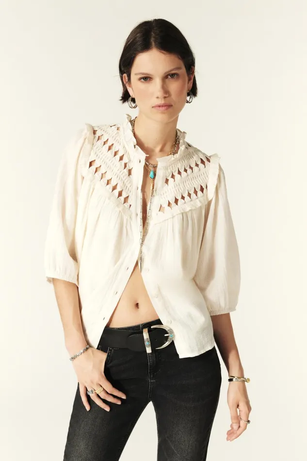 ShortSleeve Shirt Beluna OffWhite Women Baandsh Tops and Shirts
