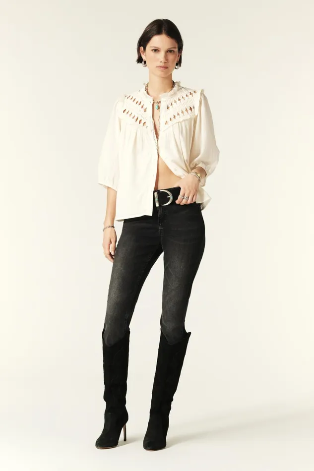 ShortSleeve Shirt Beluna OffWhite Women Baandsh Tops and Shirts