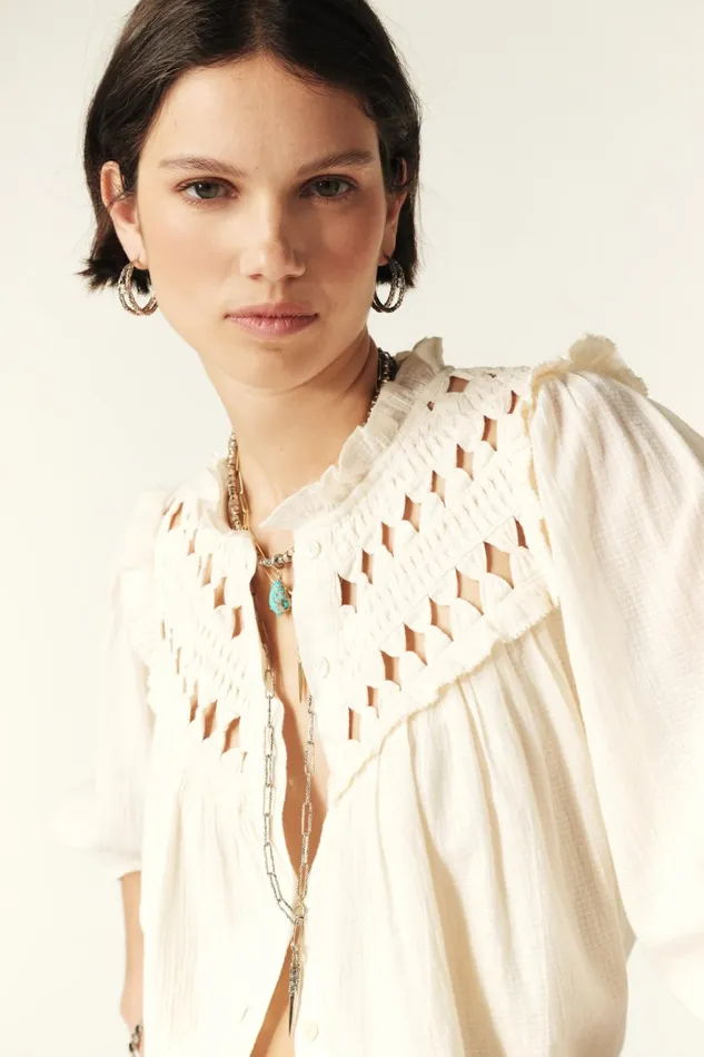 ShortSleeve Shirt Beluna OffWhite Women Baandsh Tops and Shirts