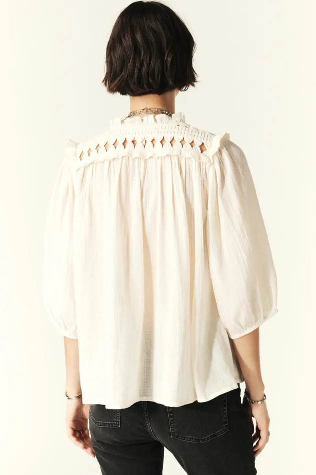 ShortSleeve Shirt Beluna OffWhite Women Baandsh Tops and Shirts