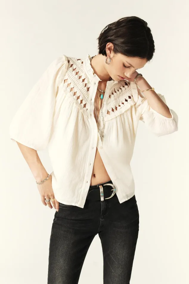 ShortSleeve Shirt Beluna OffWhite Women Baandsh Tops and Shirts
