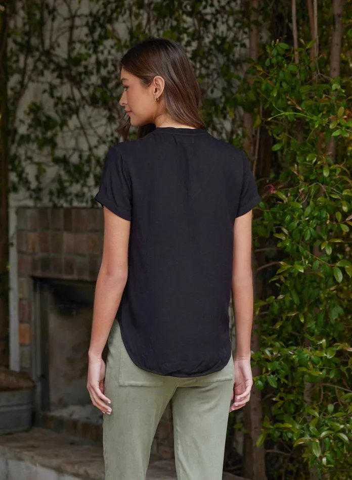 Short Sleeve Women Bella Dahl VNeck Tee 8211 Vintage Black Short Sleeve Women Bella Dahl VNeck Tee 8211 Vintage Black