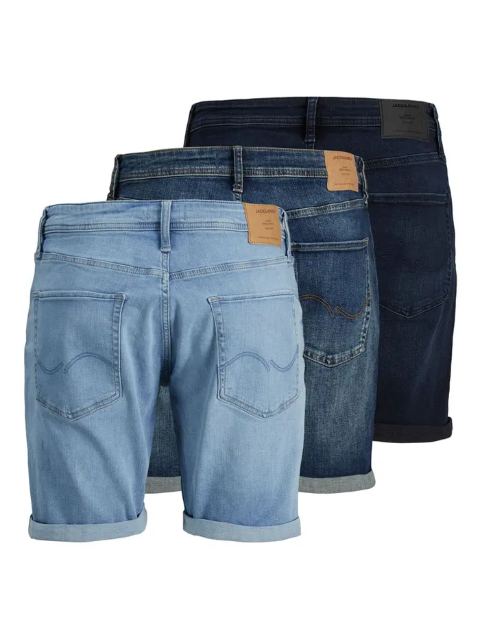 Shorts JACK and JONES Mens 3PACK RICK ORIGINAL AGI DENIM SHORTS Blue Medium Blue Denim Online
