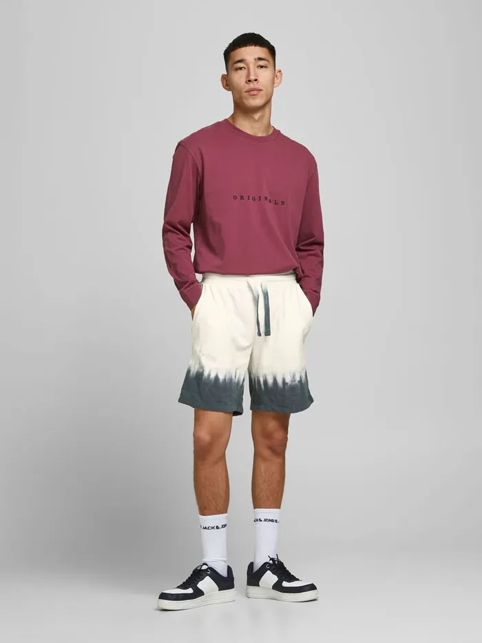 Shorts JACK and JONES Mens COLOR GRADIANT SWEAT SHORTS White Cloud Dancer On Sale
