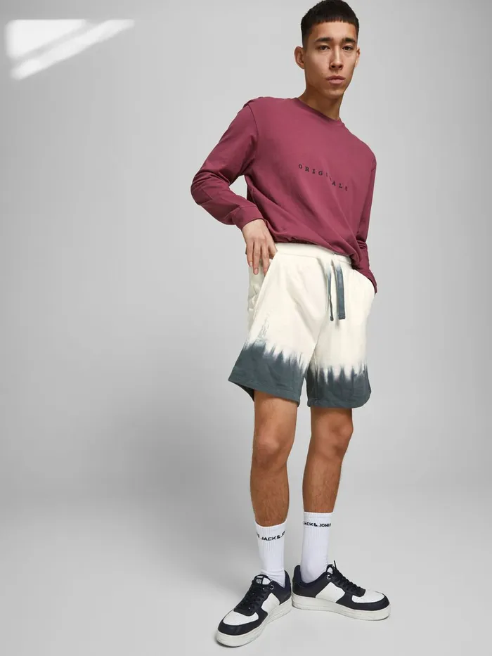 Shorts JACK and JONES Mens COLOR GRADIANT SWEAT SHORTS White Cloud Dancer On Sale