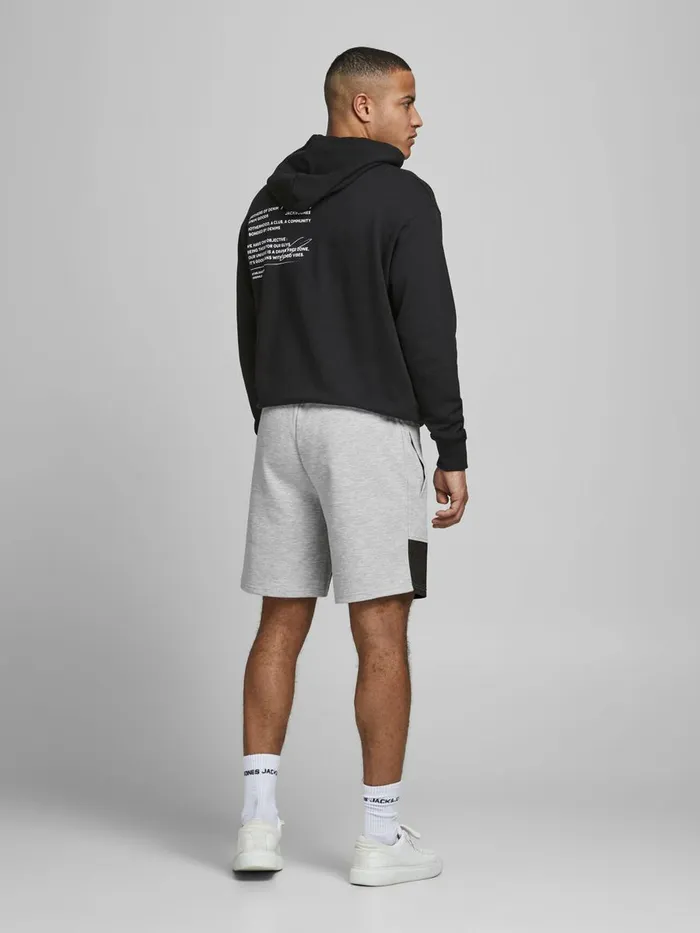 Shorts JACK and JONES Mens COLOUR BLOCK SWEAT SHORTS Grey Light Grey Melange Casaul