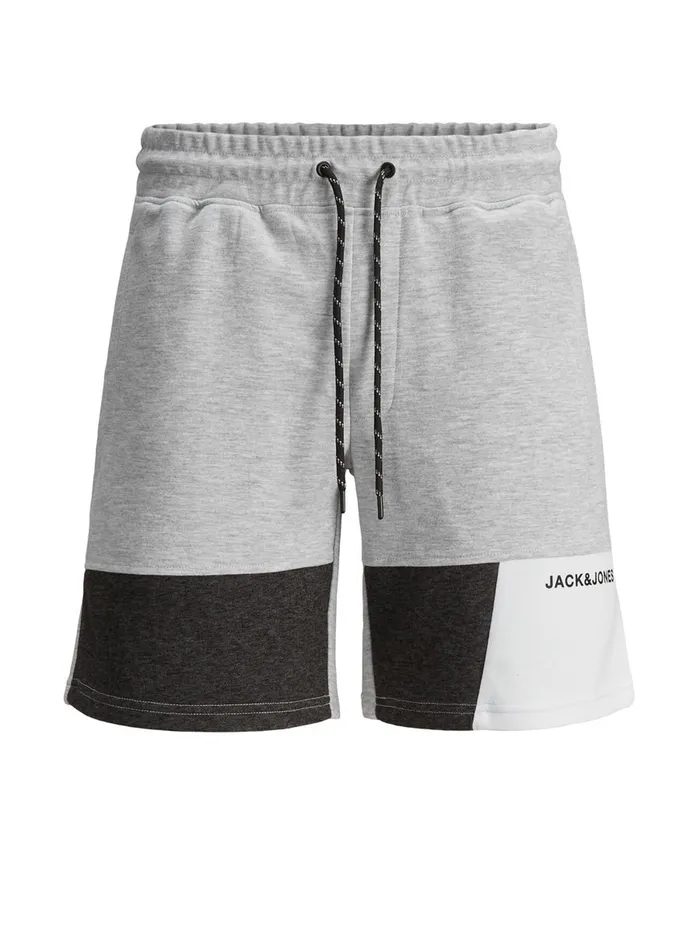 Shorts JACK and JONES Mens COLOUR BLOCK SWEAT SHORTS Grey Light Grey Melange Casaul