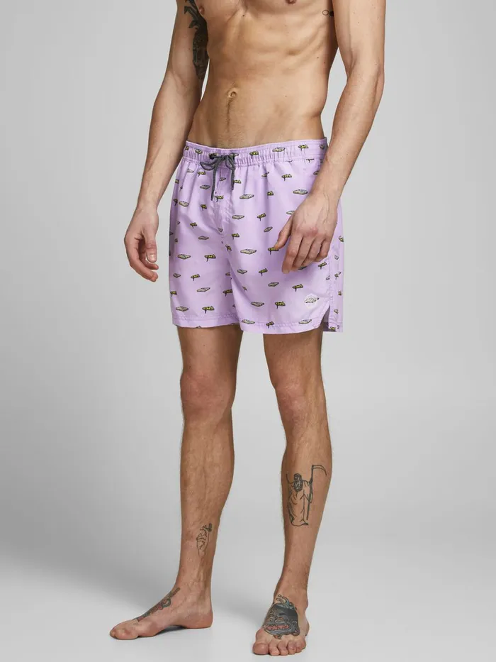 Shorts JACK and JONES Mens RECYCLED POLYESTER SWIM SHORTS Pastel Lavender Casaul Shorts JACK and JONES Mens RECYCLED POLYESTER SWIM SHORTS Pastel Lavender Casaul
