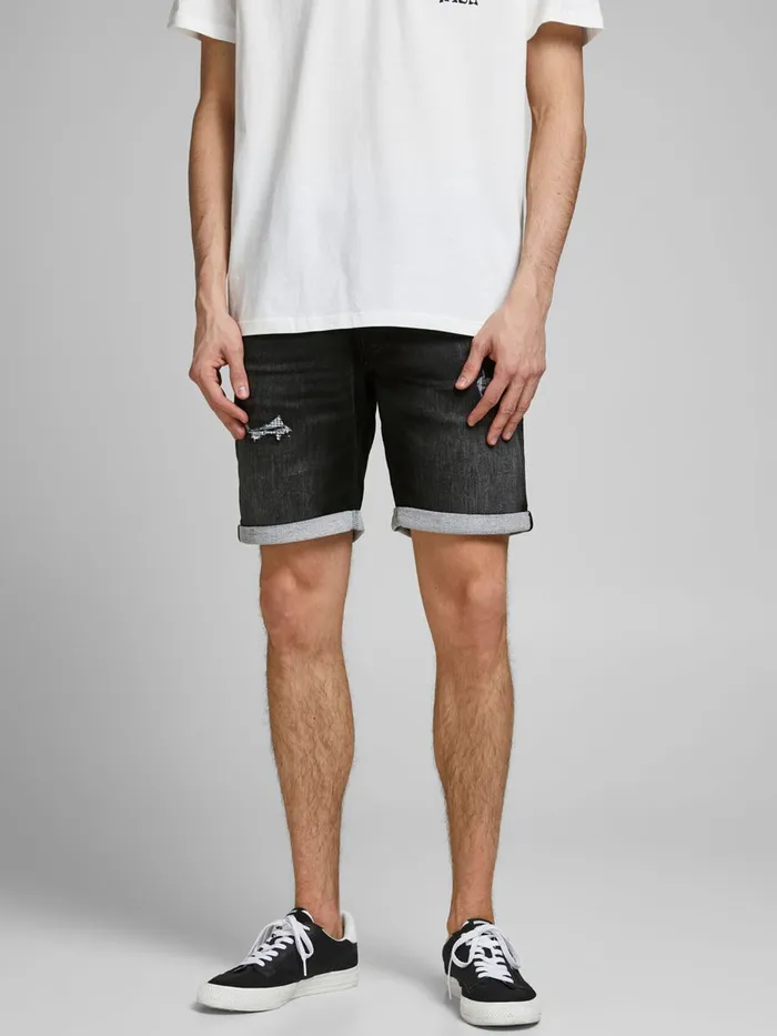 Shorts JACK and JONES Mens RICK ICON GE 437 INDIGO KNIT DENIM SHORTS Black Black Denim Popular Shorts JACK and JONES Mens RICK ICON GE 437 INDIGO KNIT DENIM SHORTS Black Black Denim Popular
