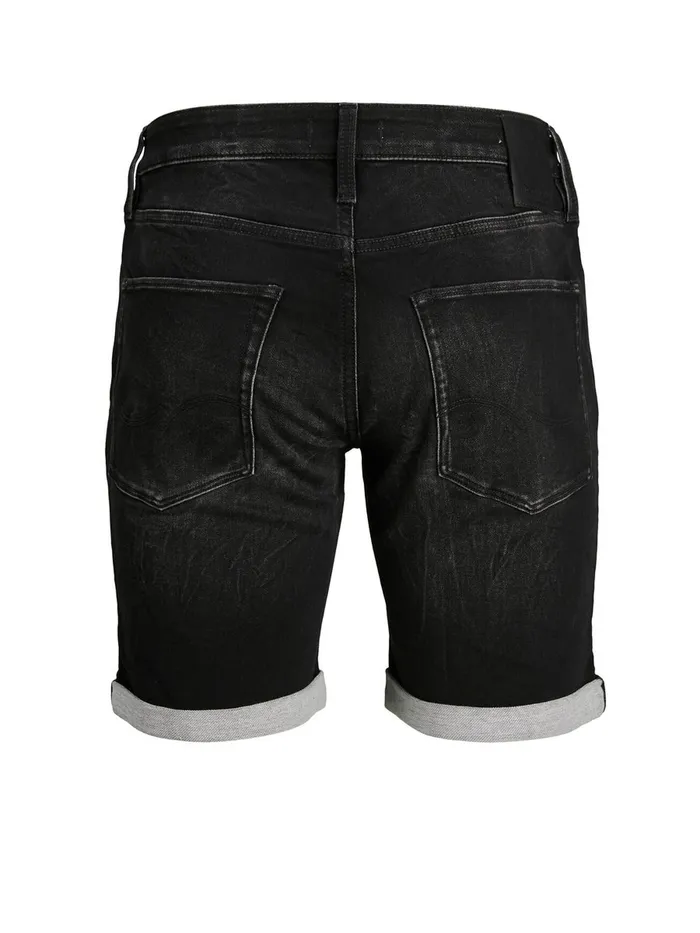 Shorts JACK and JONES Mens RICK ICON GE 437 INDIGO KNIT DENIM SHORTS Black Black Denim Popular
