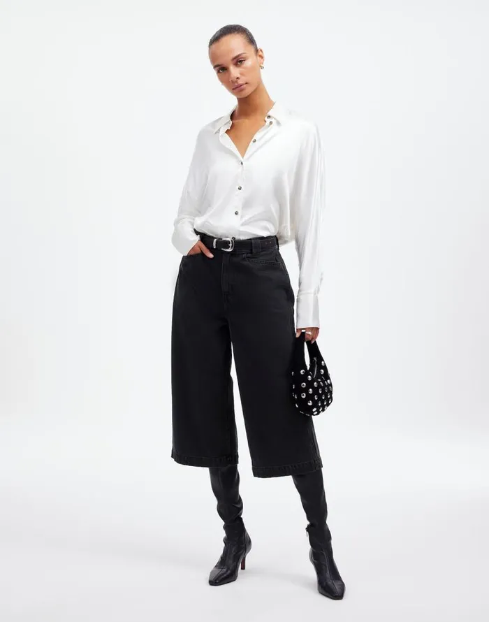 Shorts Women Madewell Denim Culottes In Jonston Wash Johnston Wash