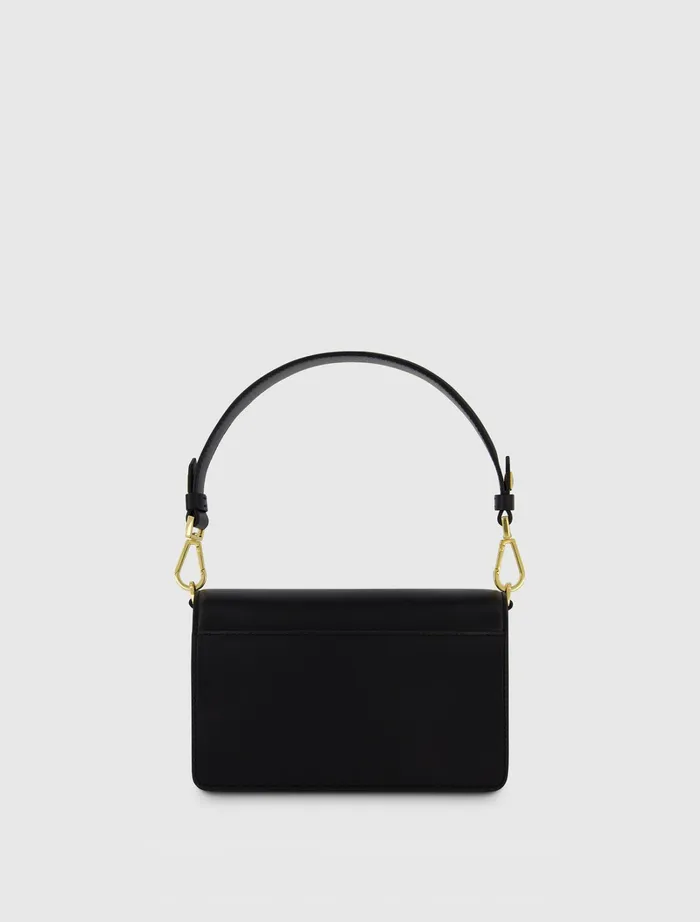 Shoulder Bags Women Mac Duggal Classic Leather Shoulder Bag With Gold Hardware 8211 FINAL SALE Black