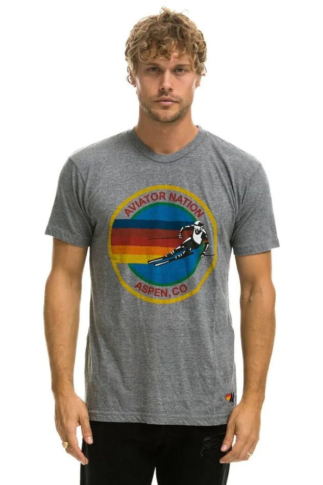 Signature Aspen Tee 8211 Heather Grey WomenMen Aviator Nation Tees