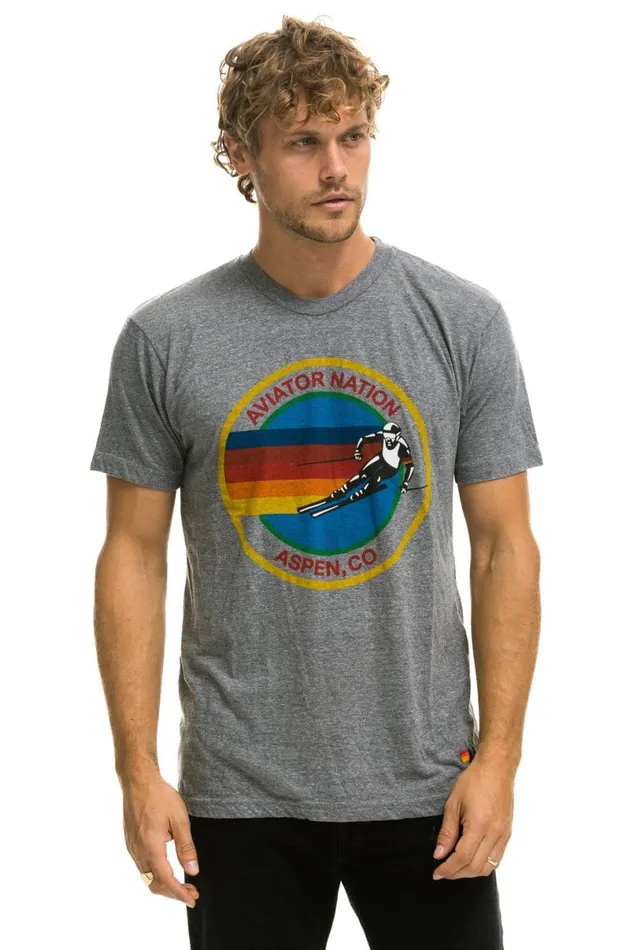 Signature Aspen Tee 8211 Heather Grey WomenMen Aviator Nation Tees