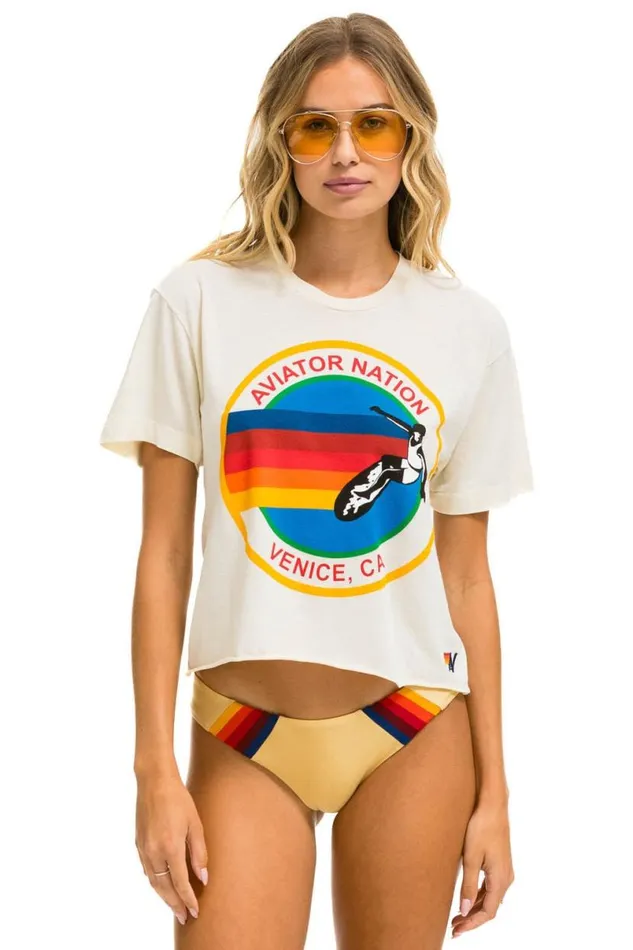 Signature Boyfriend Tee 8211 Vintage White Women Aviator Nation Tees