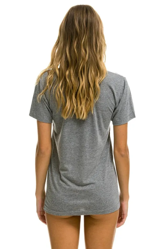 Signature Texas Small Logo Tee 8211 Heather Grey WomenMen Aviator Nation Tees