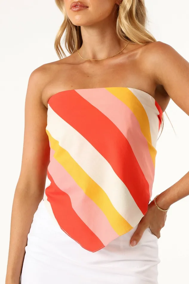 Silanzo Top Pink Stripe Crop Tops Petal and Pup Women