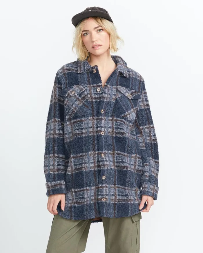 Silent Sherpa Ii Jacket 8211 Vintage Navy Womens Volcom Jackets