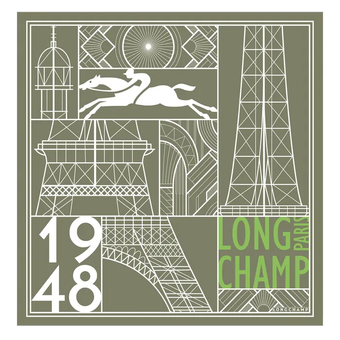 Silk Scarves Longchamp Women Eiffel Tower 1948 Silk scarf 50 Artichoke