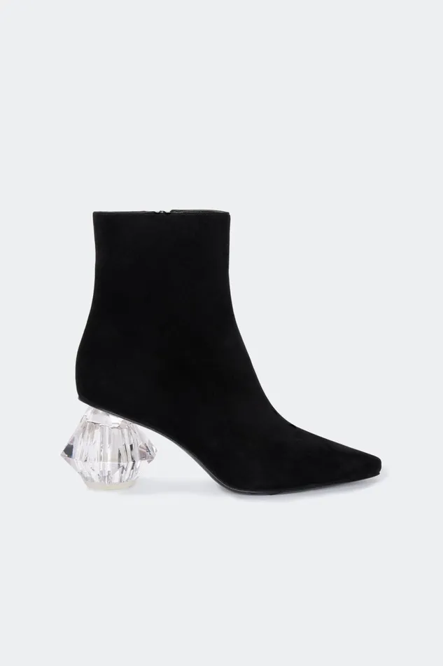 Simon Miller Boots Women Suede Crystal Kuki Boot In Black Goat Suede