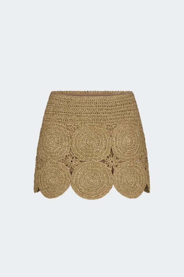 Simon Miller Bottoms Women Beep Beep Mini Skirt In Star Gold