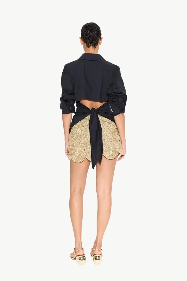 Simon Miller Bottoms Women Beep Beep Mini Skirt In Star Gold Simon Miller Bottoms Women Beep Beep Mini Skirt In Star Gold